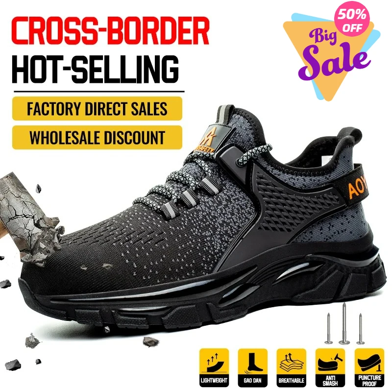 

AOYU 2026 Man Boots Safety Protective Shoes Steel Toe Work Shoes Men Anti-puncture Safety Shoes Men Women Work Safety Boots