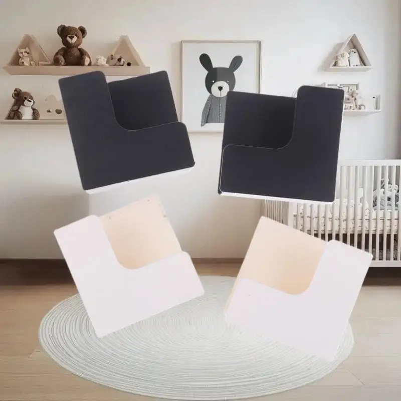 White/Black Wall-Mounted Scale Storage Rack - No-Trace Adhesive Bracket, Space-Saving Plastic Holder For Bathroom & Gym Scales