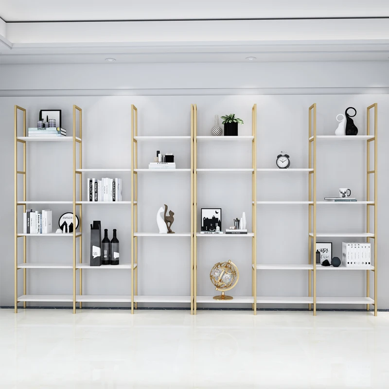 Luxurious and simple steel art floor storage boutique makeup trophy display showcase