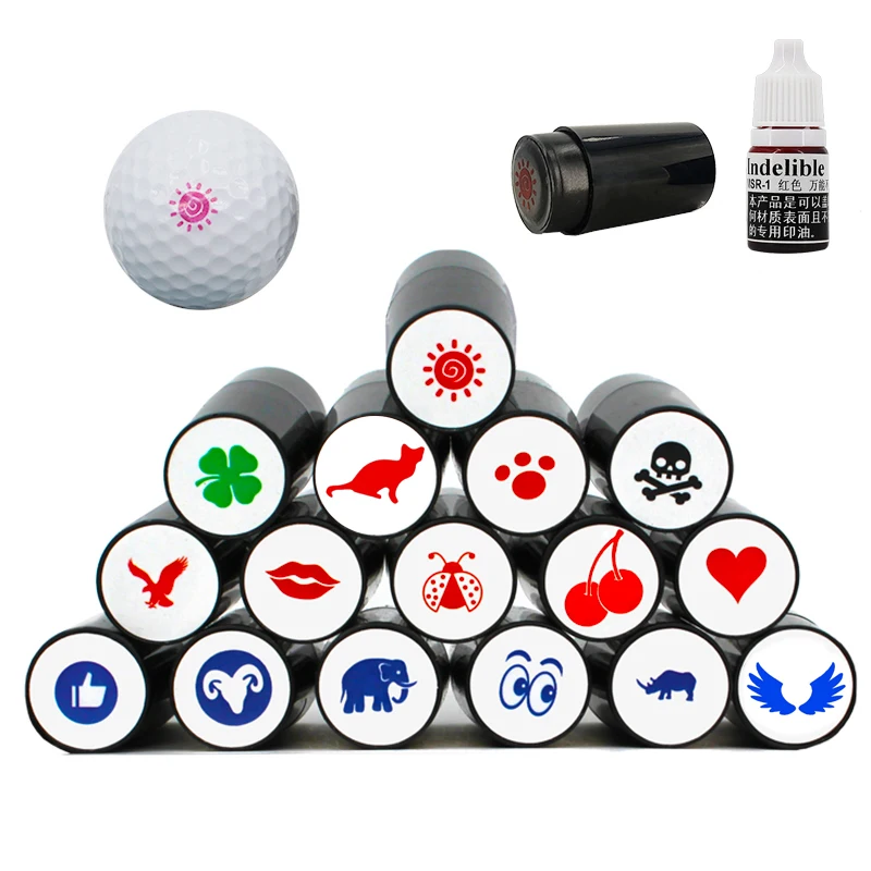 

1 Pcs Golf Ball Stamper Stamp Marker Quick Drying Impression Durable Long Lasting Various Patterns Plastic Golf Accessories