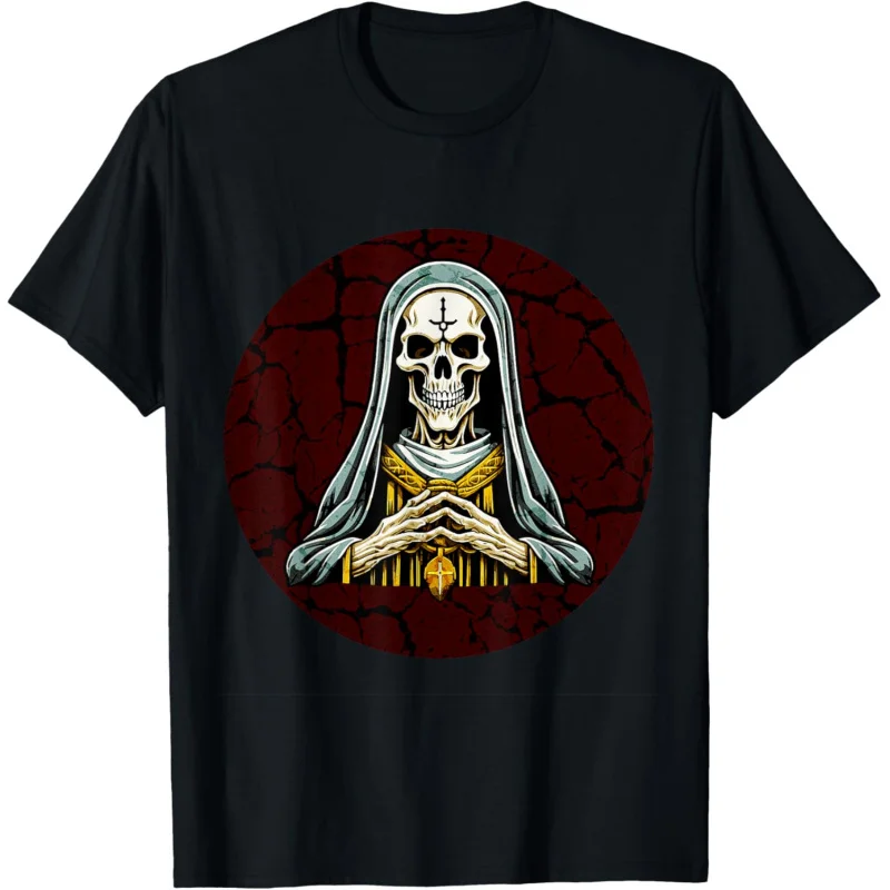 

Skeleton Nun Terrifying Halloween Women's T-shirt Top