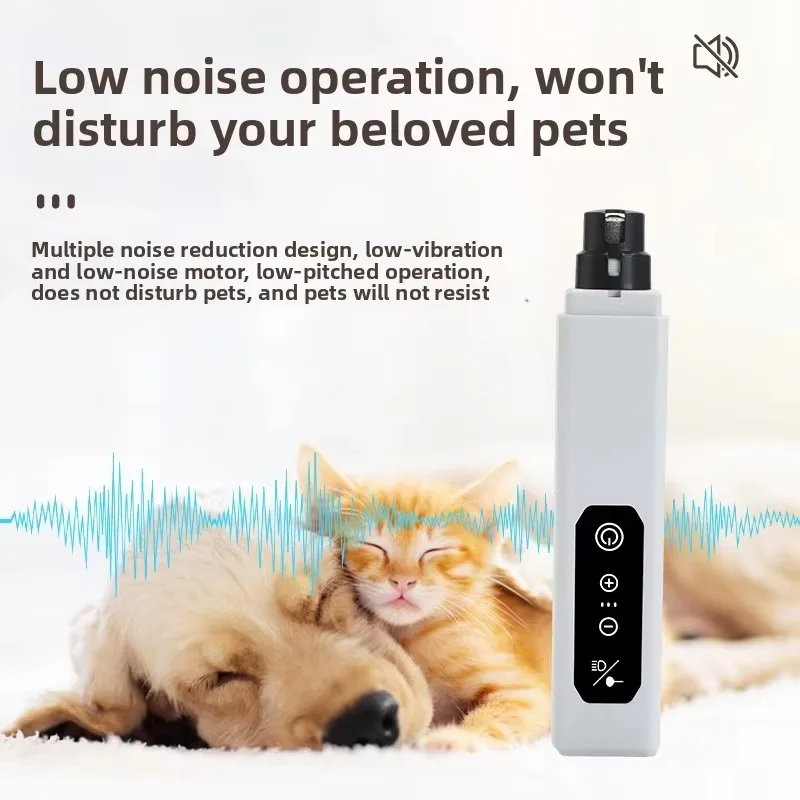 New Pet Nail Trimmer for Cats & Dogs High Power Speed Adjustable Electric Nail Clipper with LED Light Universal Nail Grinder