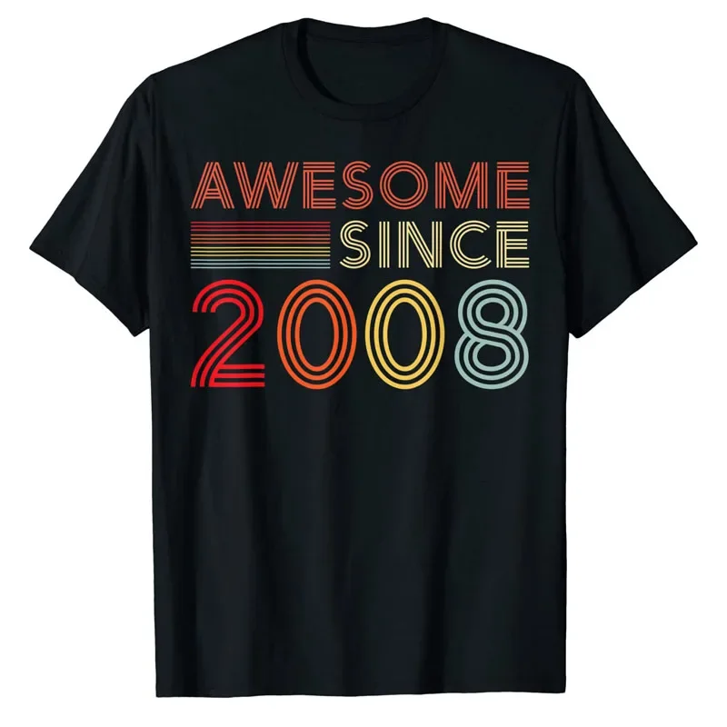 15yr BDay Son Boy Funny 2008 15th 15 Year Old Birthday T-Shirt Born-In-2008 Graphic Tee Tops Streetwear Clothes Novelty Gifts