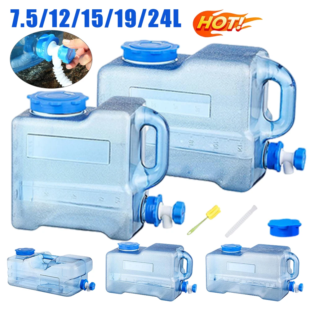

Ведро для воды большой емкости 7,5/12/15/19/24L, резервуар для хранения воды, экстренная фотоемкость для автомобиля, кемпинга на открытом воздухе