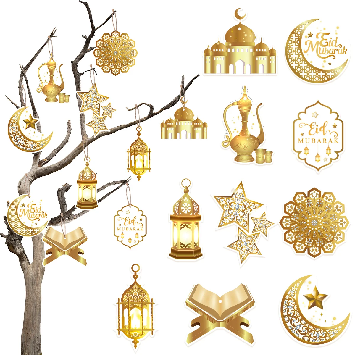 Eid Mubarak Decor Hanging Tag 2024 Ramadan Decoration for Home Mubarak Ramadan Kareem Eid Al Adha Islamic Muslim Party Decor