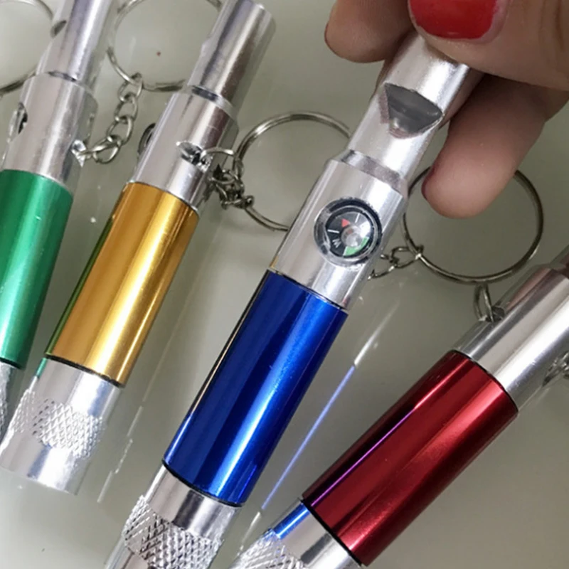 Fischio 3 in 1 con torcia Kit di emergenza di qualità Portachiavi Portachiavi da arrampicata Fischio portatile di sopravvivenza all'aperto Torcia Comp