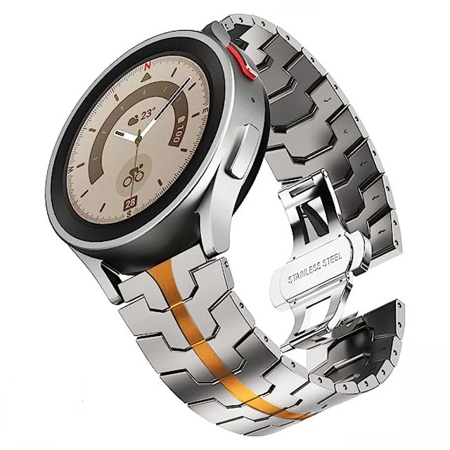 20mm 22mm Titanium Color Strap For Huawei Watch 4 Pro GT3 46mm For Samsung Galaxy Watch 5 Pro 45mm Gear S3 Stainless Steel Band