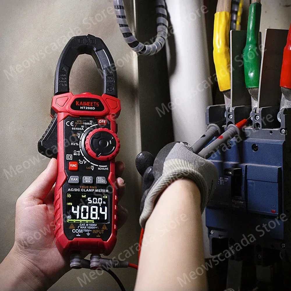 KAIWEETS HT208D 1000A Current Digital Clamp Meters Ammeter Test Electrical Multimeter Clamp Meter AC DC Digital