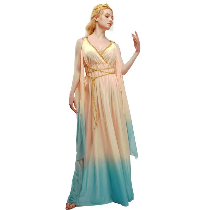 الأساطير اليونانية تأثيري حلي فستان روماني قديم للبالغين النساء كرنفال تأثيري حفلة مثير الزي اليونانية آلهة فستان البدلة