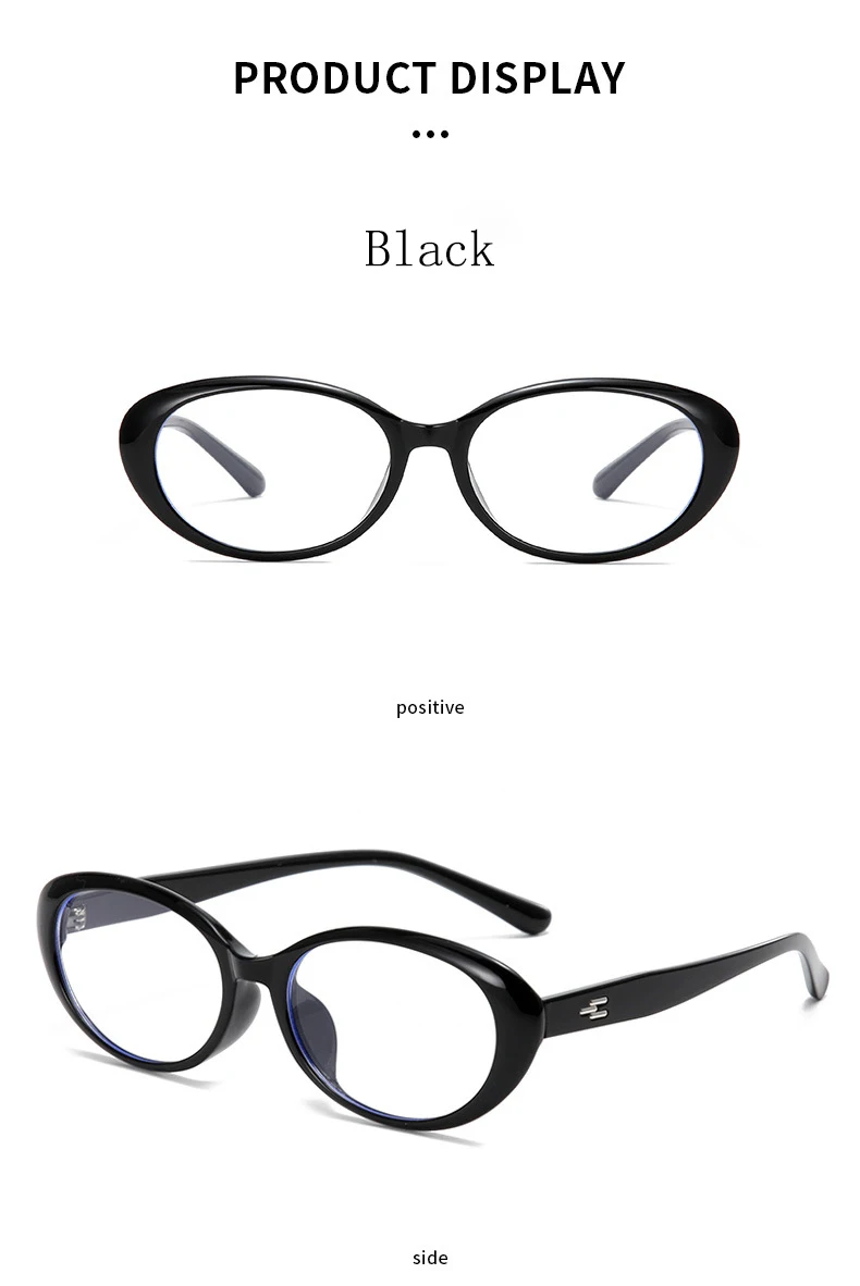 Klassische Marke Design Ellipse Reis Studs Frauen Rahmen Myopie Gläser Rezept Photochrome Nearsight Anti Blau Licht Brillen – Detail 8