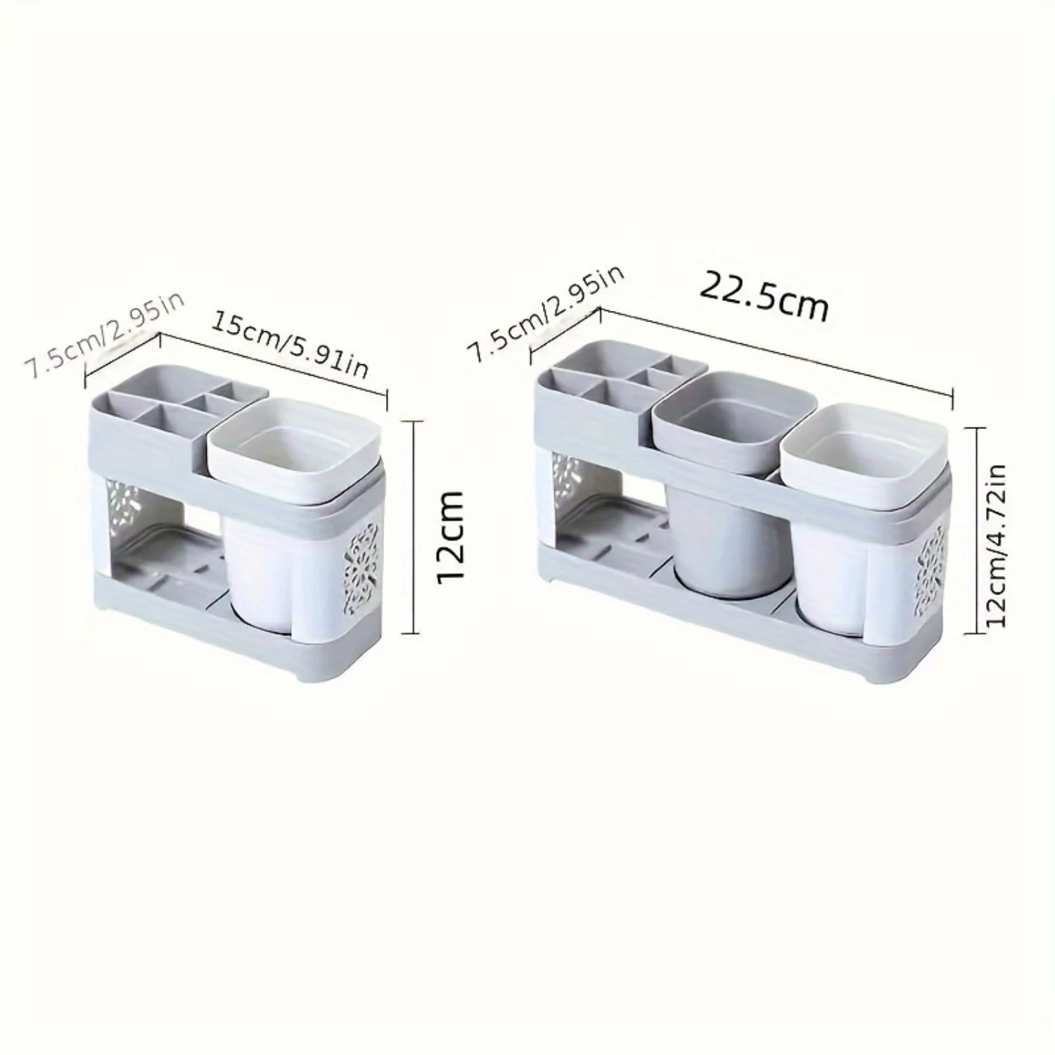 욕실 린스 컵, 부드럽고 위생적인 배수 시스템, 깨끗하고 우아한 공간 절약형 칫솔 및 치약 정리함 1개