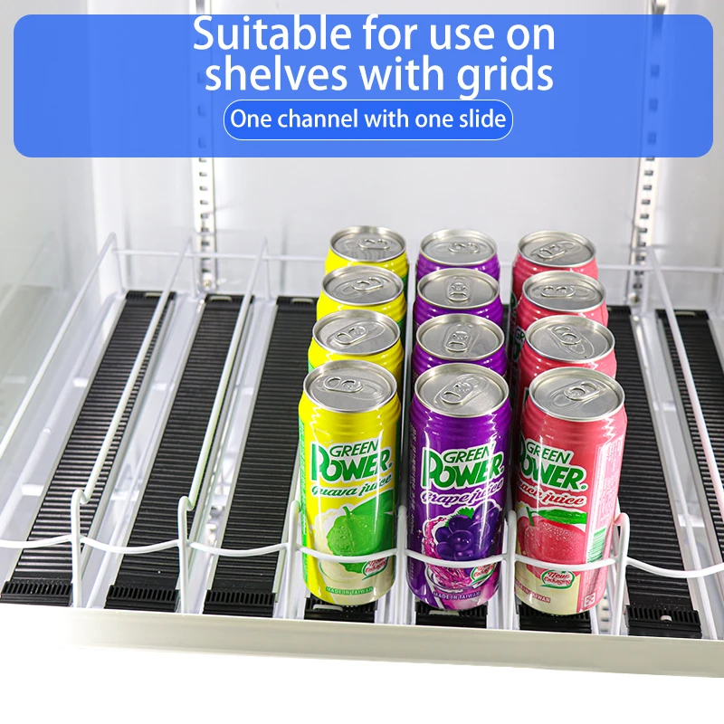 Supermarket Freezer Slide Rack Automatic Beverage Glide Rack Refrigerated Cabinet Replenishment Convenience Store Roller Shelf