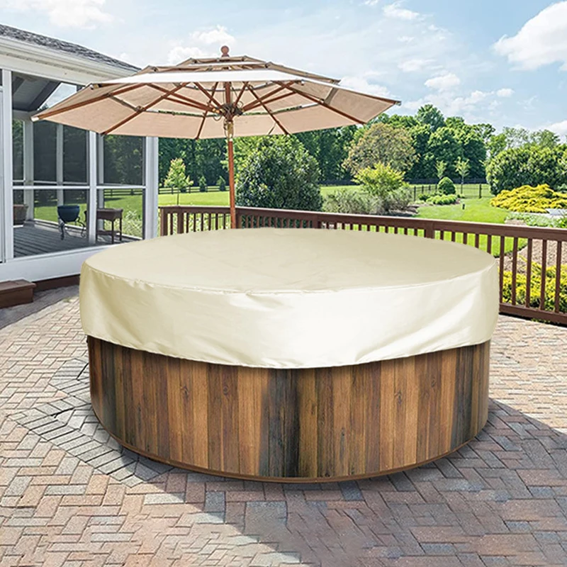 Round Spa Hot Tub Dust Covers Foldable Outdoor Anti-UV Swimming Pool Cover Protector Dustproof Waterproof Rain Pool Accessorie