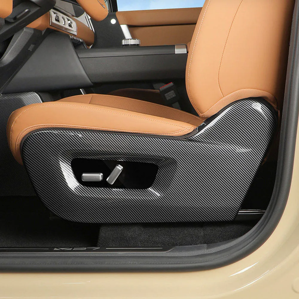 2 Pcs Seat Adjustment Anti Kick Panel Automotive Modification Parts For Chery iCAR V27 ABS Carbon Fiber Patterned Panel