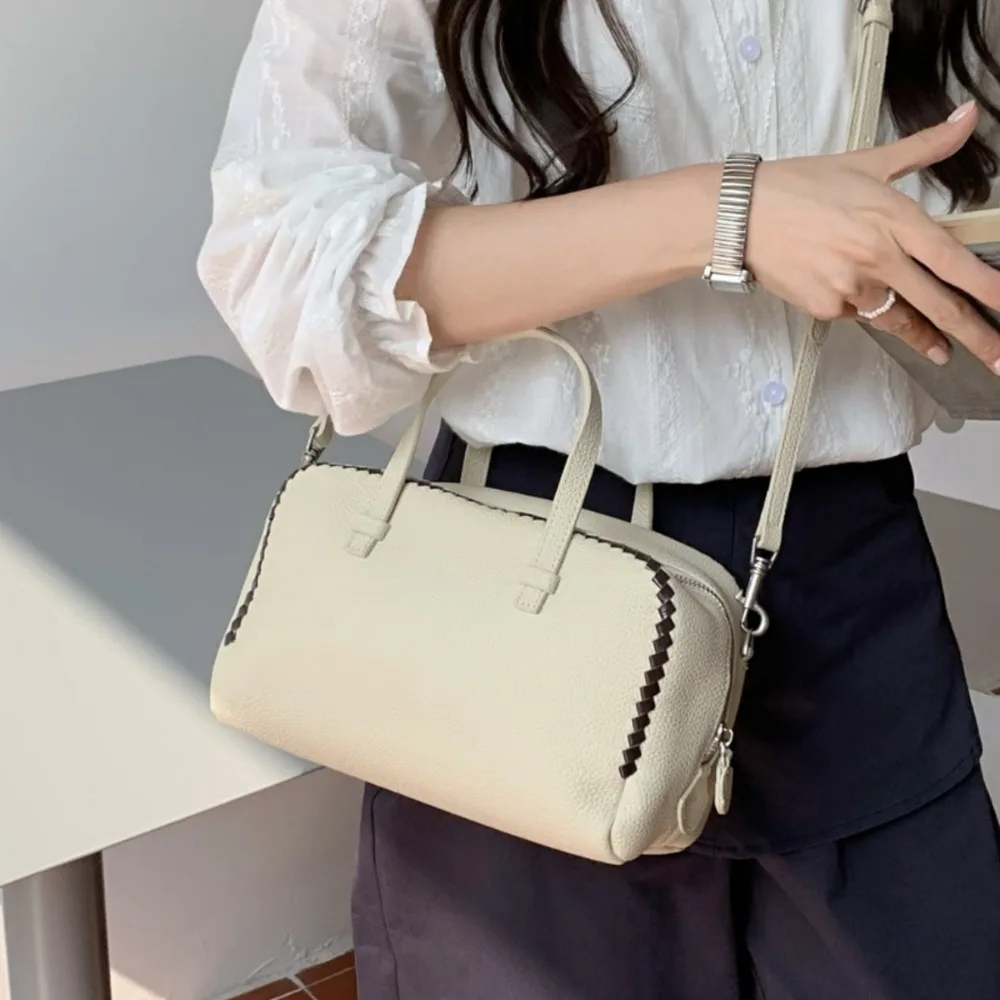 

Large Capacity Leather Oblique Span Bag Candy Color Simple Handbag Female Texture Elegant Unique Fashion Casual Daily Advanced