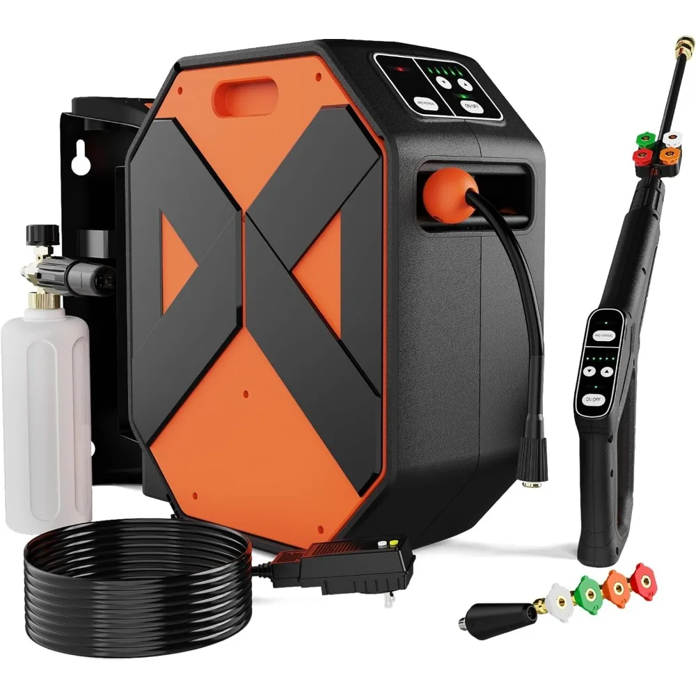 

Electric Pressure Washer, Wall Mounted Pressure Washer, Power Washers Electric Powered 3500 PSI 2.5 GPM, with 100FT Retractable