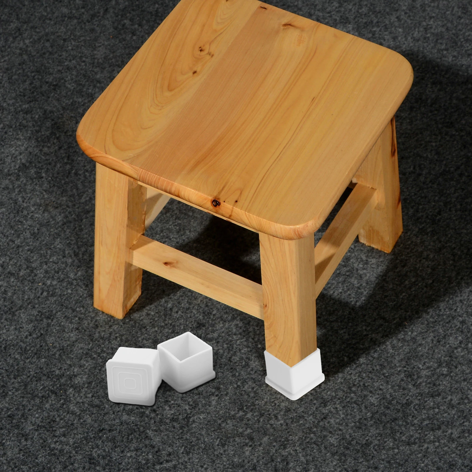 

20pcs Chair Protectors Furniture Feet Covers Table Legs Caps PVC Floor Protectors Cover For Chairs Leg White 30x30 Square Floor