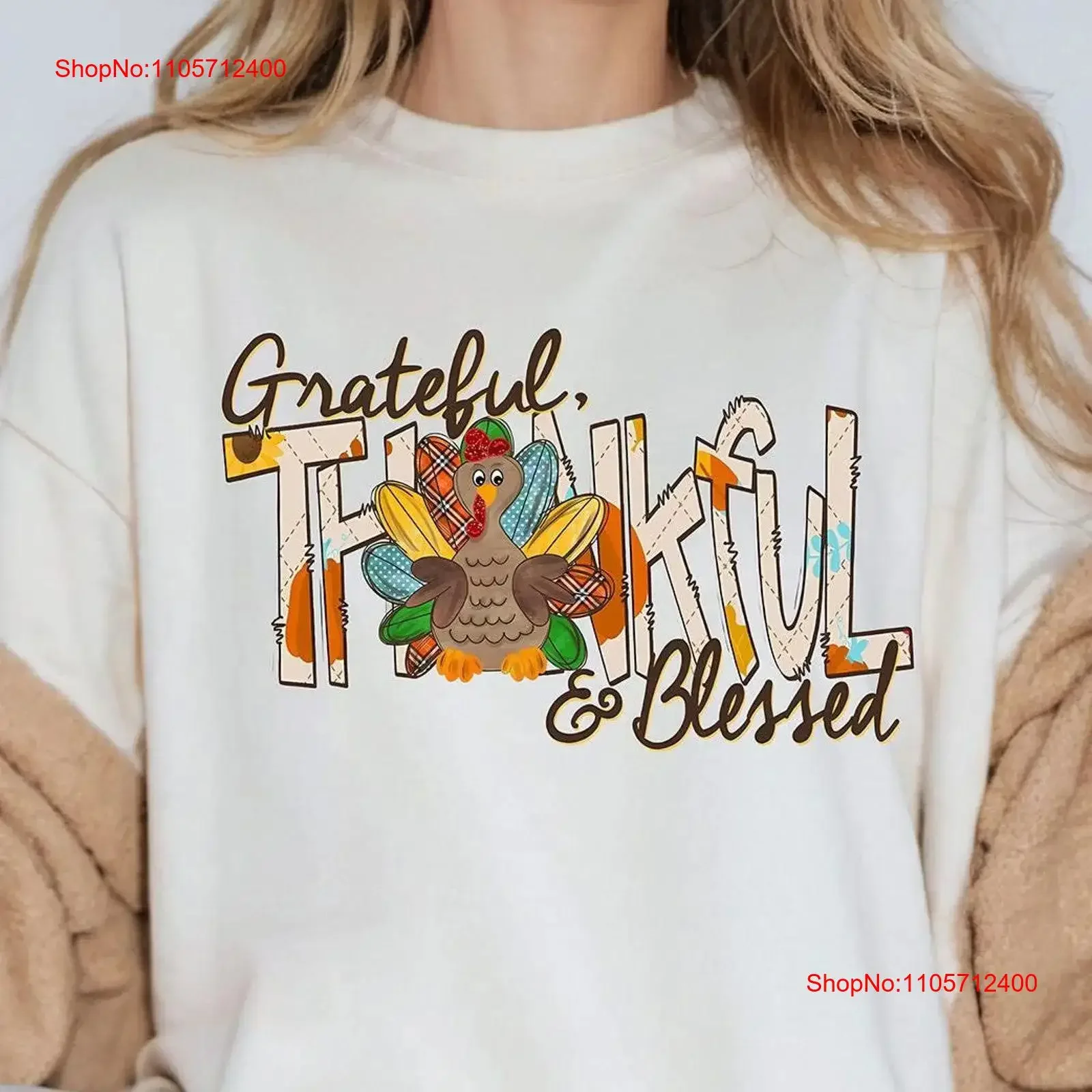 Retro Thankful Grateful Blessed T Shirt Thanksgiving Fall SweaT vintage Washed homme Comfortable Soft graphic Slightly Casual