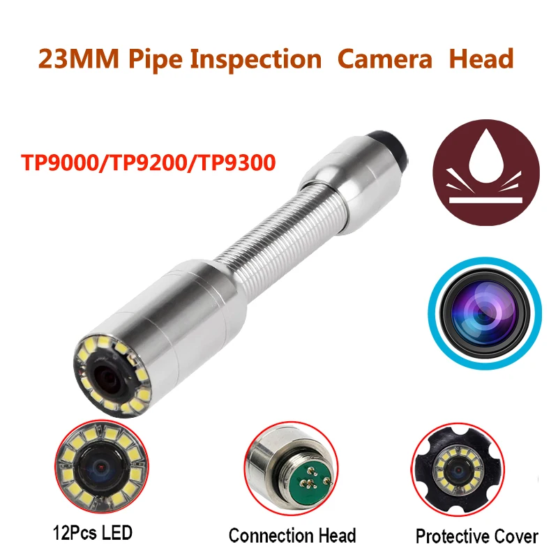 

Waterproof Industrial Camera Head With 12PCS Adjustable White LEDS Used For Endoscope Pipe Inspection Drain Video System