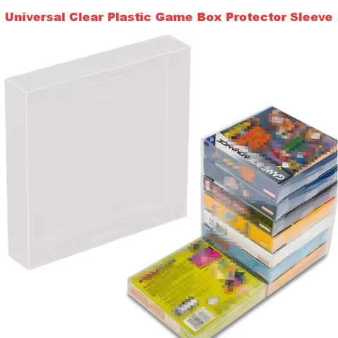 Video Game Protector Compatible With: N64 Snes Xbox One 3Ds XL Ndsl/Ds Lite Switch Ps5 Ps4 Game Box | Clear Plastic Sleeve Cover