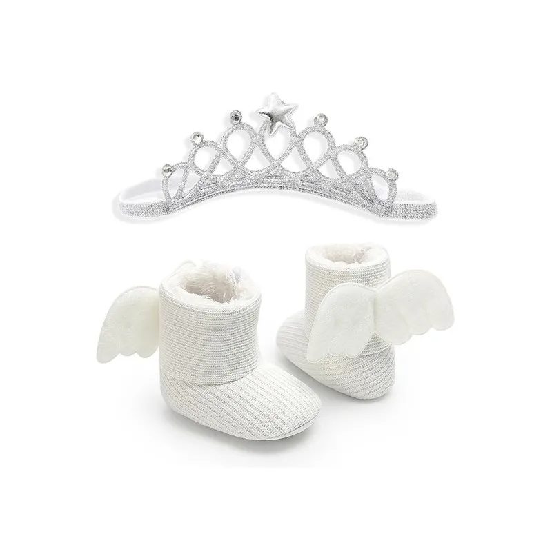 

Warm High Tube Cotton Shoes for Babies INS Cute Style Baby Shoes 2Piece Set Non-Slip Sole Toddler Walking Shoes Autumn Season