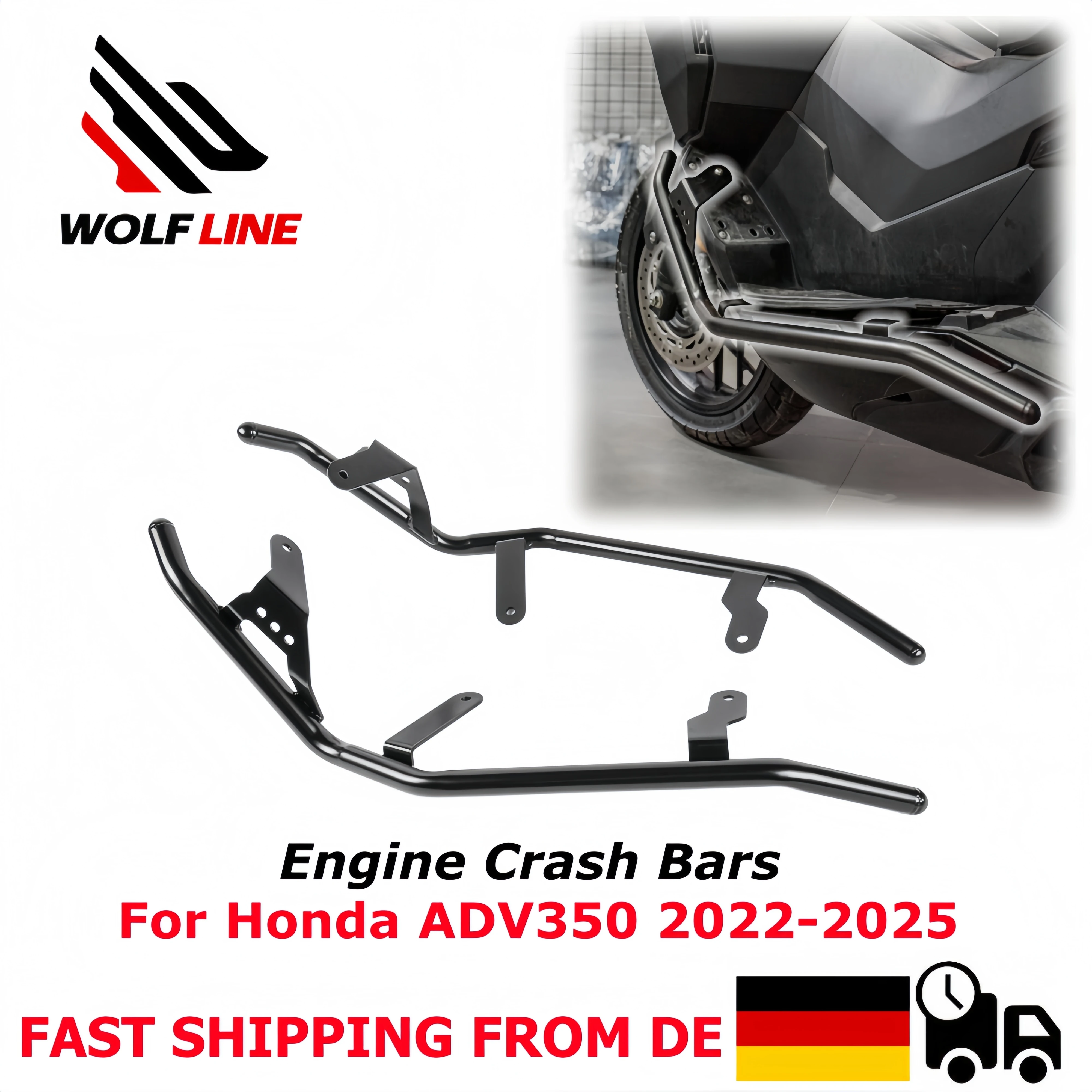 WOLFLINE Highway-Sturzbügel für Honda ADV350 2022-2025 Motorschutz-Stoßstange für Honda ADV 350 Sturzschutz-Zubehör