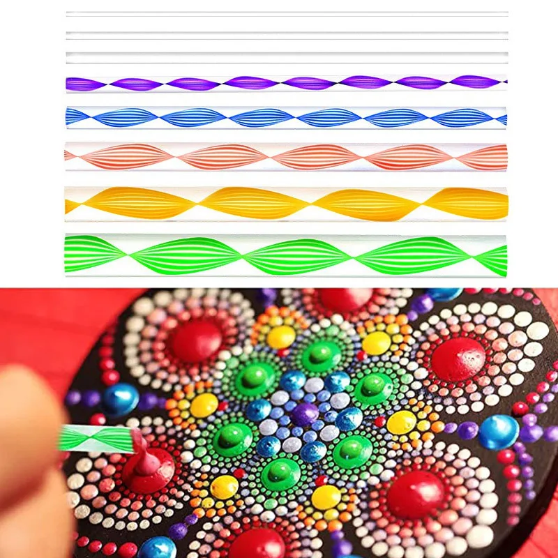 19pcs Mandala Dotting Tools Set Pen Dotting Tools Mandala Stencil Ball Stylus Paint Tray for Painting Rocks, Coloring, Drawing