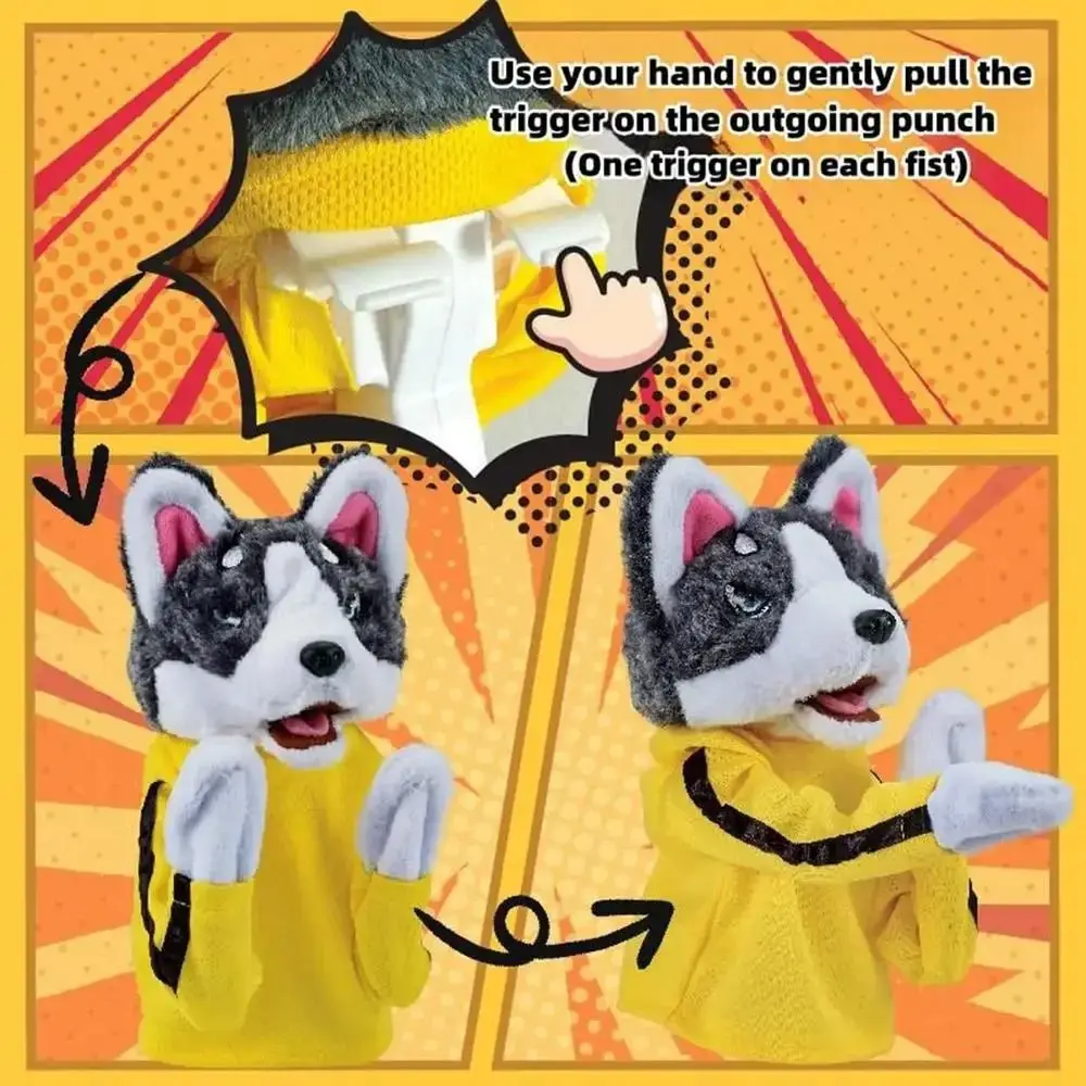 Husky With Sound Kung Fu Glove Funny Sound Children Gits Interactive Hand Puppet Cartoon Puppet Dog Party