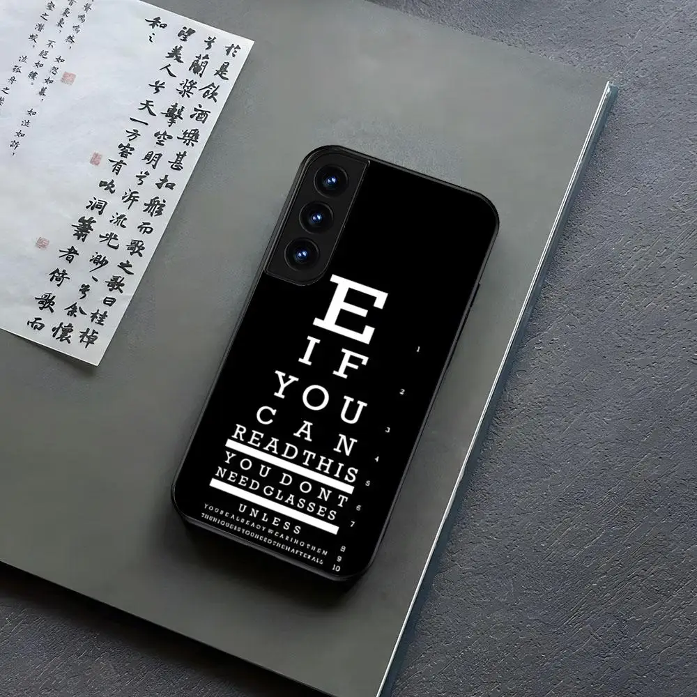 Medical Eye Vision Chart Phone Case For Samsung S 24 23 22 21 20 plus ultra a M 34 54 53 new Black shell Cover