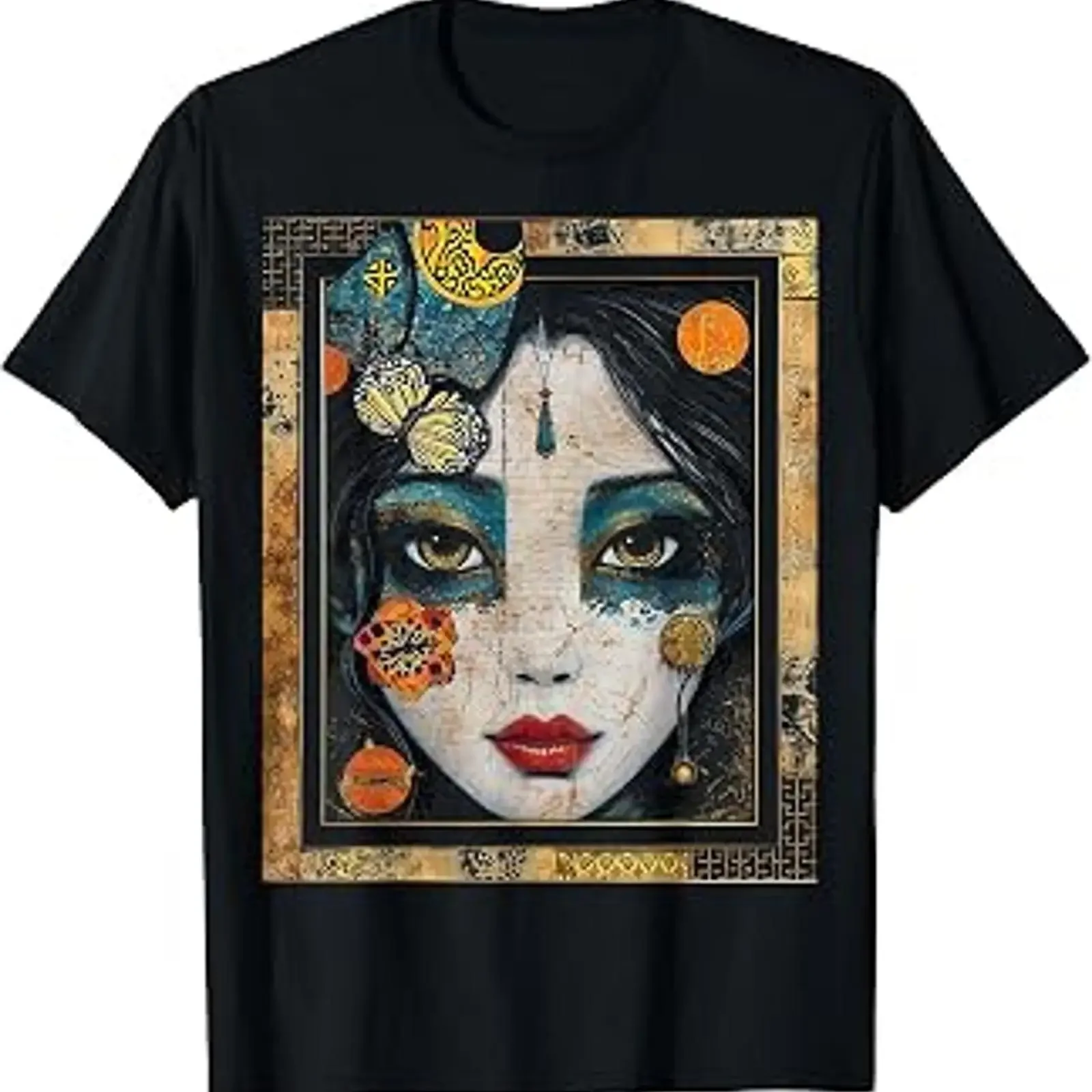 Image of Anime Women Art Girls Colourful T Shirt vintage Washed Comfortable designer clothes Casual Slightly graphic Breathable