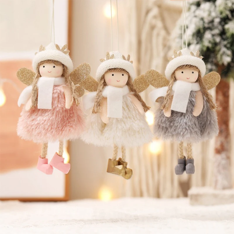 Christmas Angel Doll Pendants Xmas Tree Hanging Ornaments Christmas Decorations for Home Navidad Noel Natal 2024 New Year Gifts