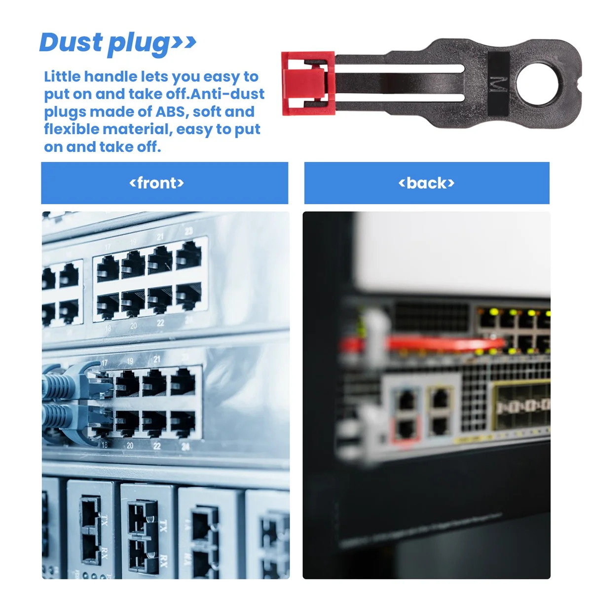 High-end 100Pcs Red RJ45 Port Ethernet LAN Hub Anti Dust Cover Plug Cap Blockout Protector with Proprietary Lock and Key