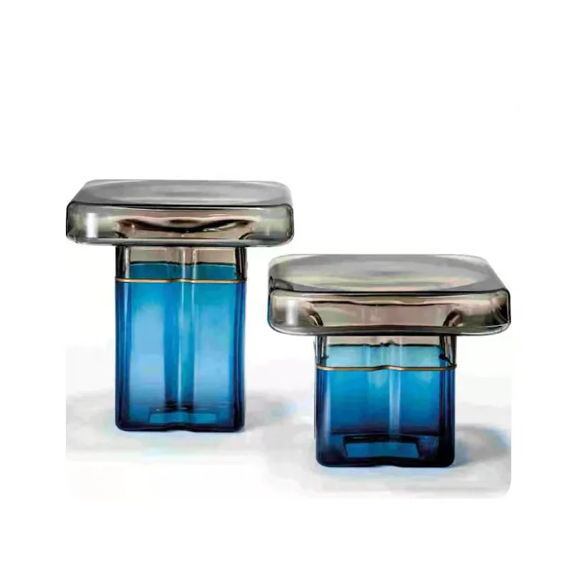 

Coffee table color Italian model house art light luxury high-end side table living room balcony tea table