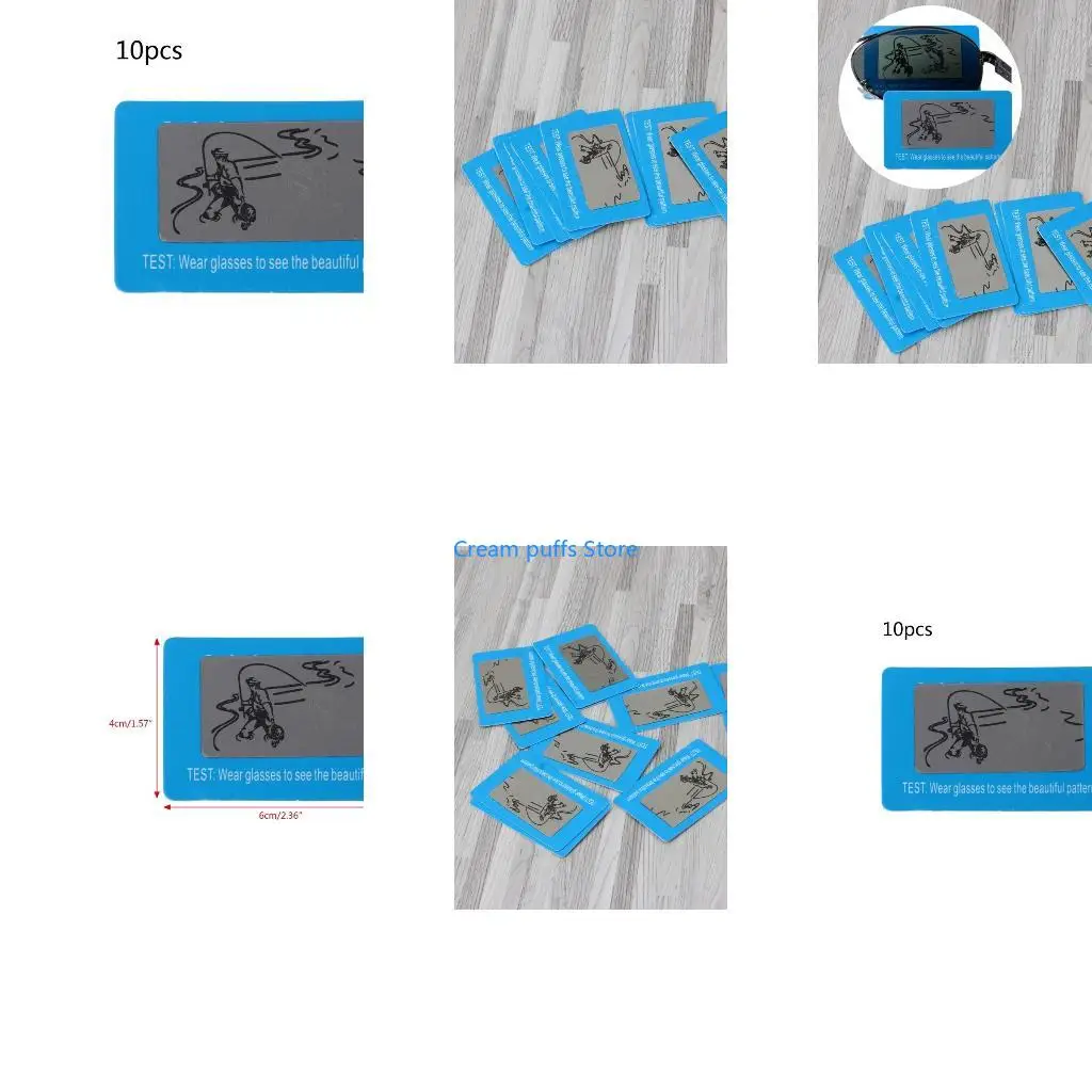 50LE 10pcs/Set Wear Glasses To Check Polarized Test Card Sunglasses Polarized