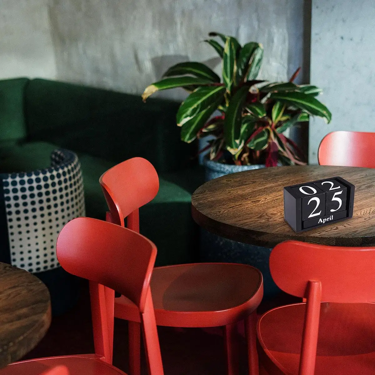 Деревянный вечный календарь, винтажный декор для рабочего стола, 2 больших месячных блока, 12 маленьких деревянных кубиков, 2 кубика, отображение даты для дома