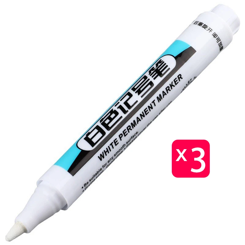 Weißer Marker, ölige, feine Spitze, Kurier, wasserfest, lichtecht, Werbung, Grußkarte, Reifen, Glas, Textmarker, kann nicht gelöscht werden