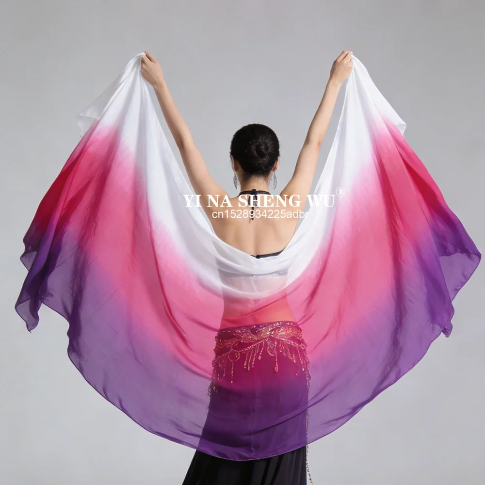 

100% настоящая шелковая вуаль для танца живота, шелковая вуаль, окрашенные вручную шали по индивидуальному заказу, женский шарф, костюмы, аксессуары, вуаль для танца живота