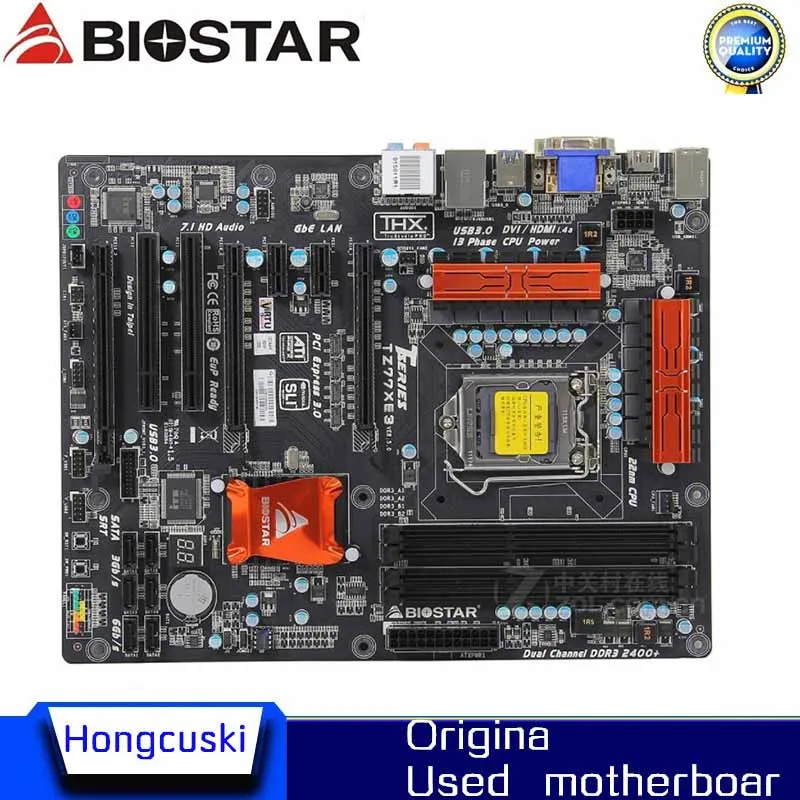 For BIOSTAR TZ77XE3 Original Used Desktop Motherboard Z77 LGA 1155 DDR3 32G SATA3 USB3.0 ATX