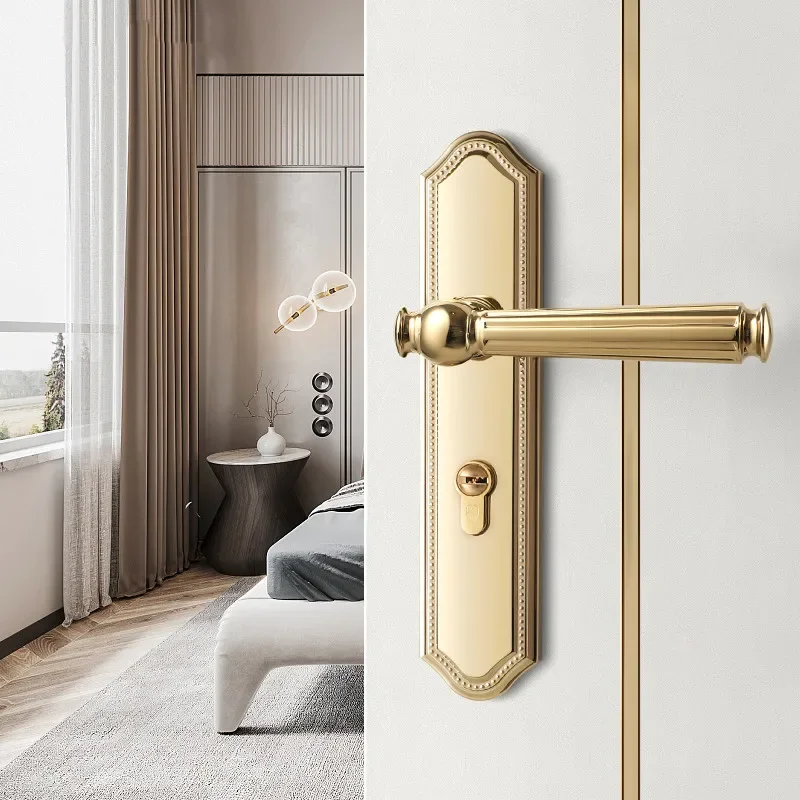 Liga de Zinco Lidar com Fechadura de Porta Mecânica Hotel Silencioso Anti-roubo Fechaduras de Porta de Móveis Suprimentos de Ferragens Universal Mudo Lockset