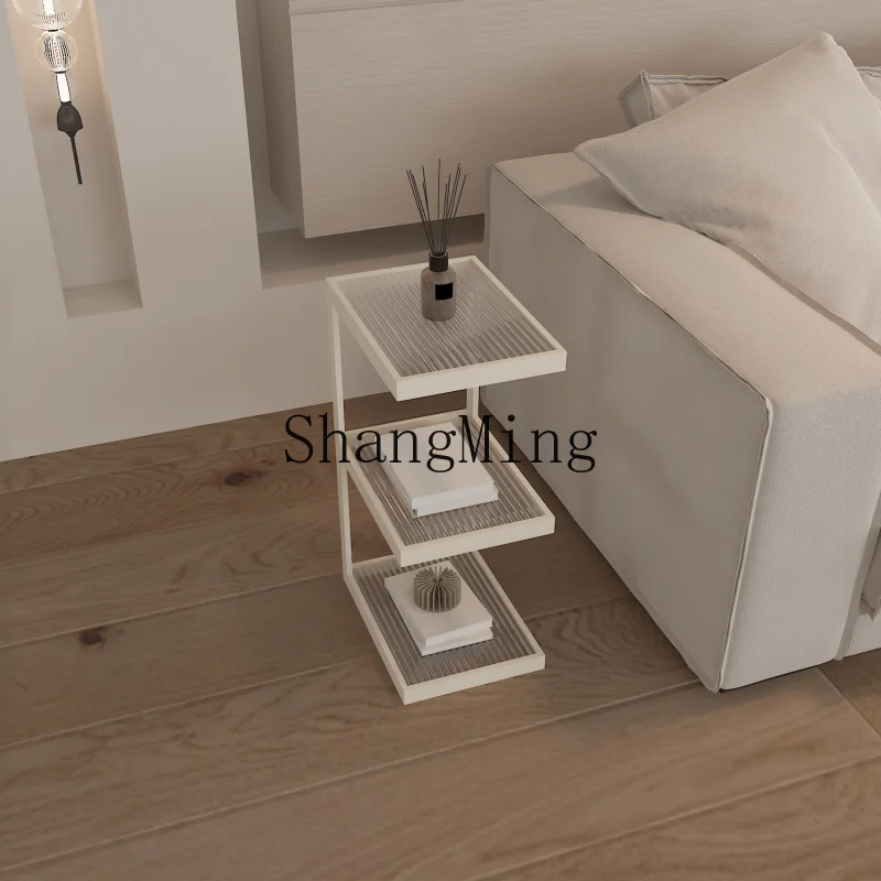 LXY Cream Sandstorm Hair Side Cabinet Mini Narrow Shelf Against the Wall