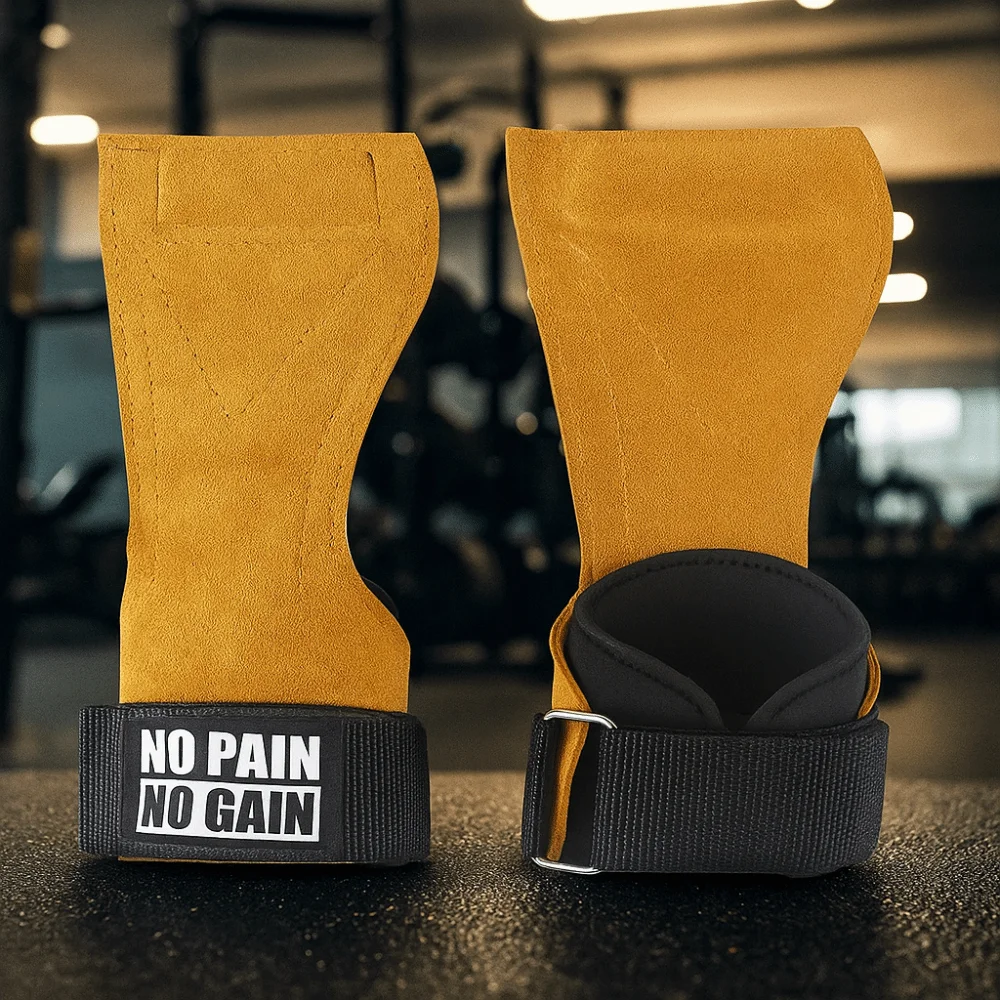 

1 Pair Cowhide Fitness Power Straps Thicken Workhard Sports Wrist Pads Non-slip Durable Deadlift Power Straps Deadlift