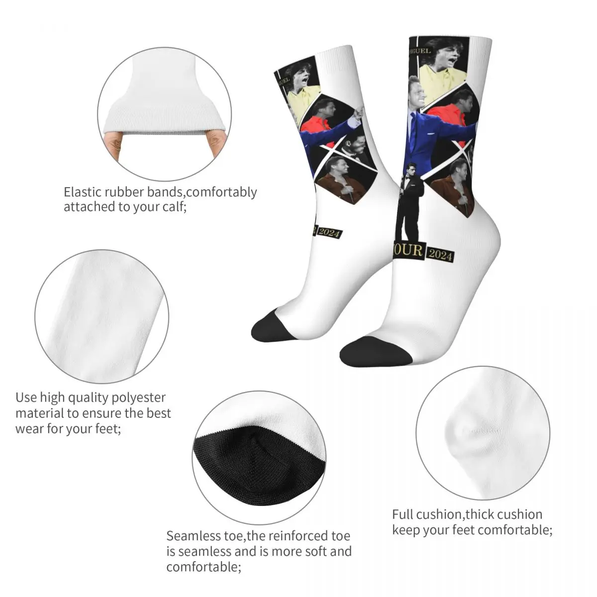 Luis Miguel Tour Eras 2024 Theme Design All Season Socks Merch for Unisex Compression Dress Socks