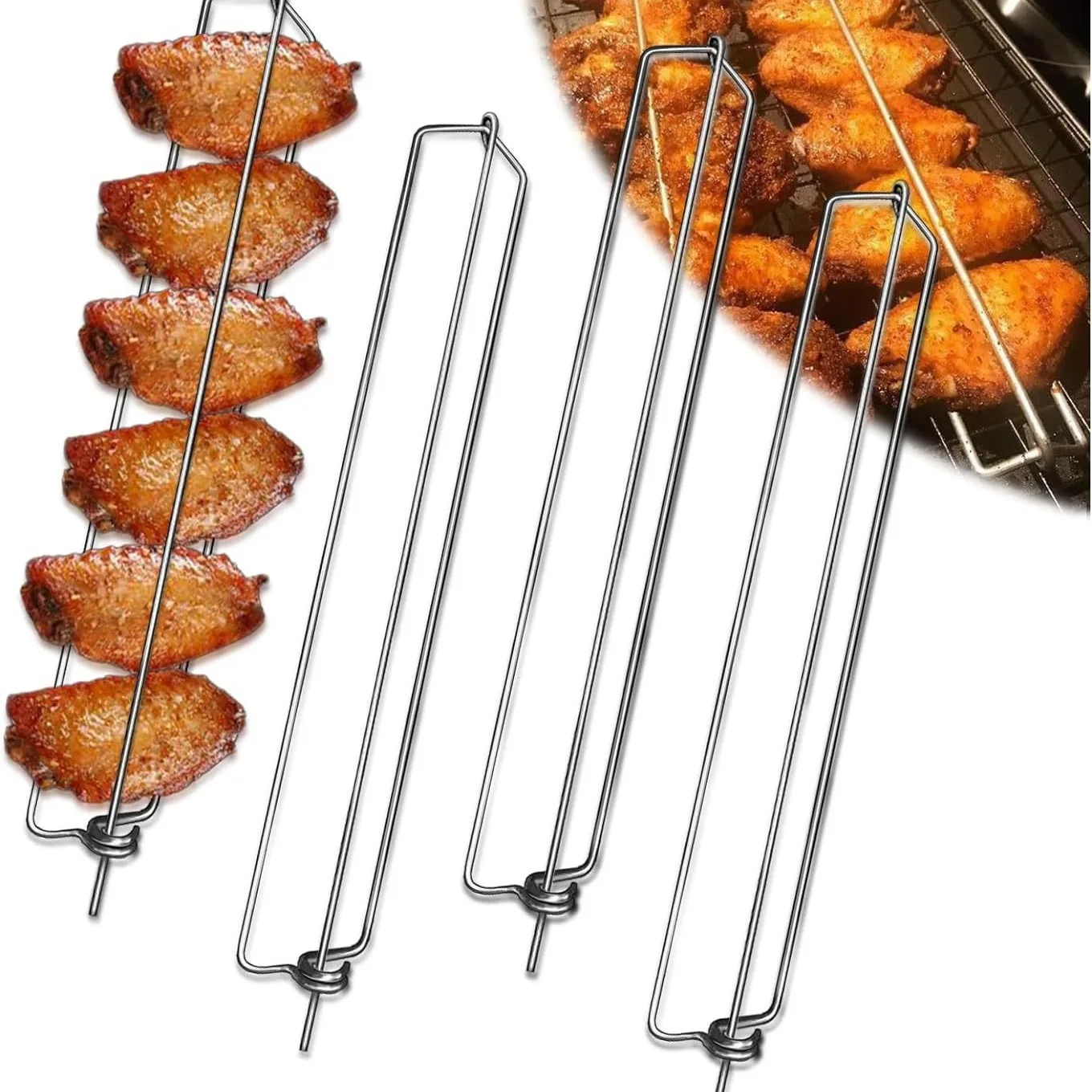 New Product 3Pcs Wingrailsgrilling Outdoor Barbecue Fork Chicken Wing Grill BBQ Barbecue Tools