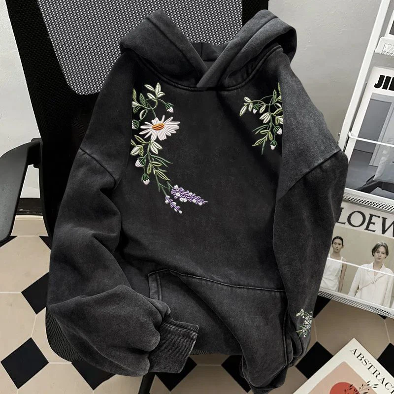 

Новая китайская толстовка большого размера (до 300 фунтов) с принтом, осенне-зимняя, винтажная, из хлопка, с капюшоном