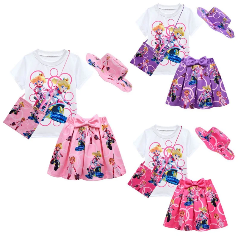 여름 옷 소녀 Gabbys T 셔츠 스커트 세트 Gabby 고양이 카니발 할로윈 코스프레 의상 생일 파티 의류