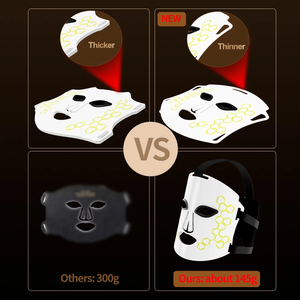 Wireless 8-colour silicone LED face mask, view 5