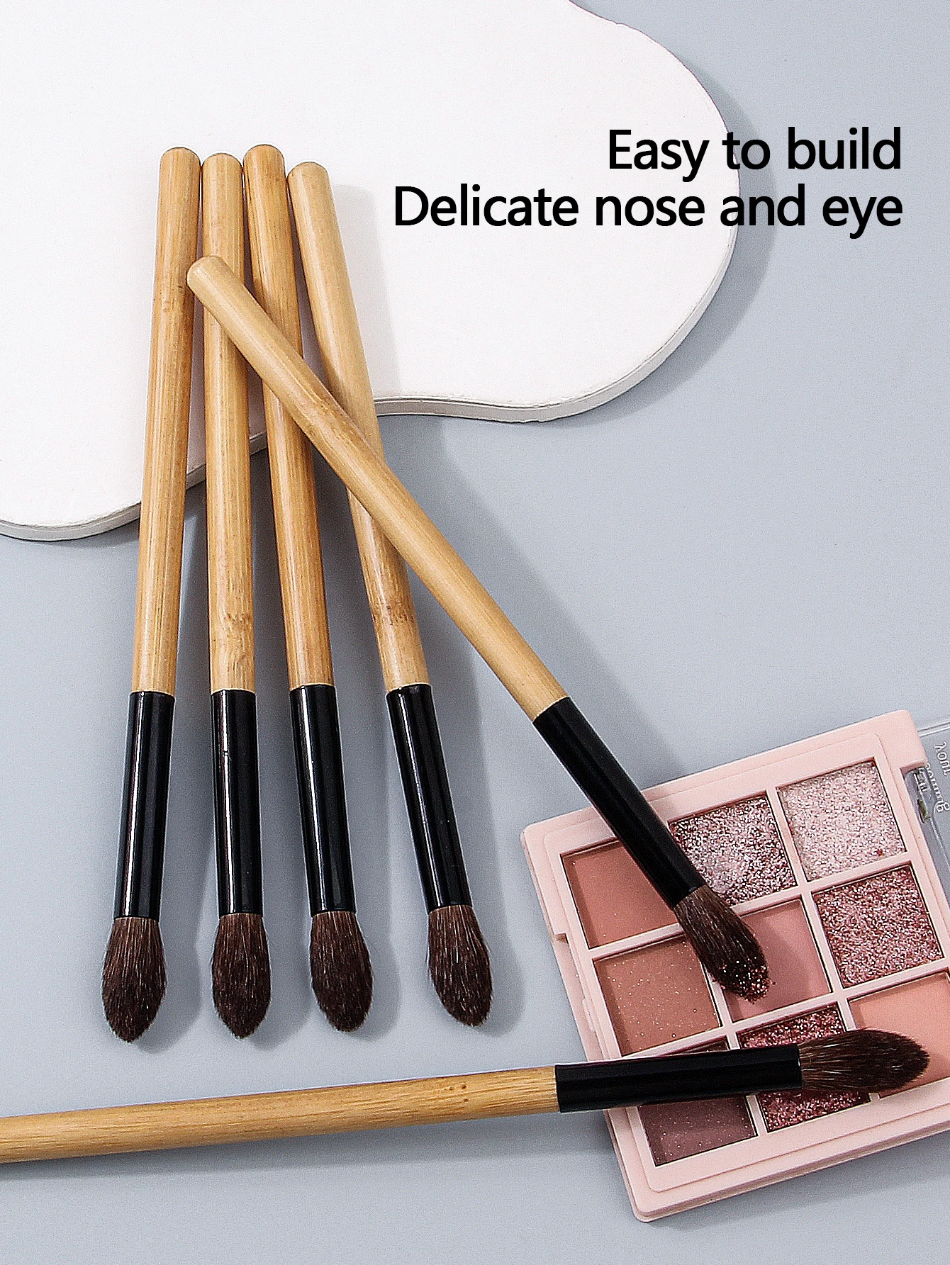 6 pezzi di alta qualità piega pennello per sfumare ombretto trucco kit cosmetico manico in legno pennello per trucco occhi