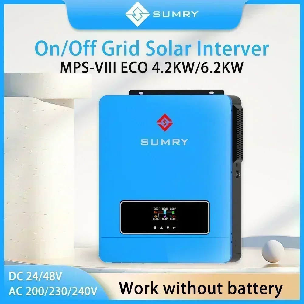 SUMRY 3.6kw ON/off gird عاكس للطاقة الشمسية 24 فولت 120 فولت موجة جيبية نقية MPPT شاحن بالطاقة الشمسية الهجين العاكس للطاقة الشمسية