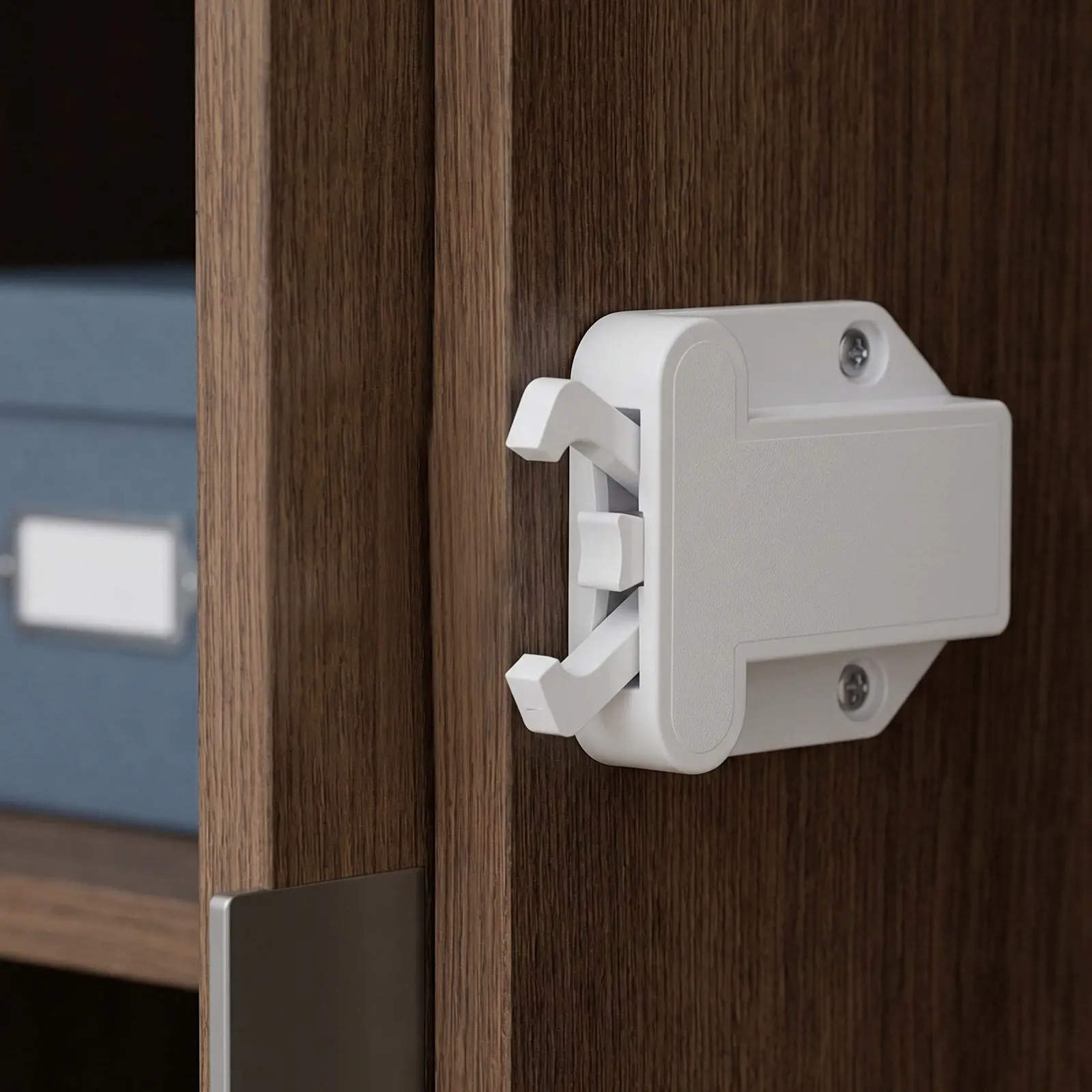 8Pcs Push Open Cabinet Hardware Plastic Latch Self-Locking Touch Rebound Proof Cabinet Lock Kitchen Wardrobe Doors