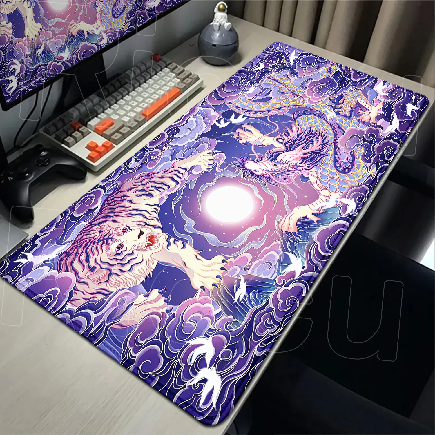 일본 스타일 용과 호랑이 마우스 패드 멋진 야수 미끄럼 방지 고무 마우스 패드 노트북 게임 PC 게임 액세서리 데스크 매트 카펫